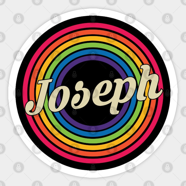 Joseph - Retro Rainbow Style Sticker by MaydenArt